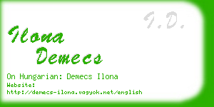 ilona demecs business card